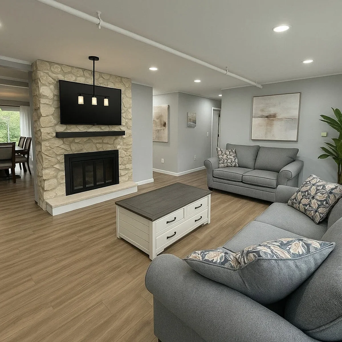 Cozy den area for relaxation and reading