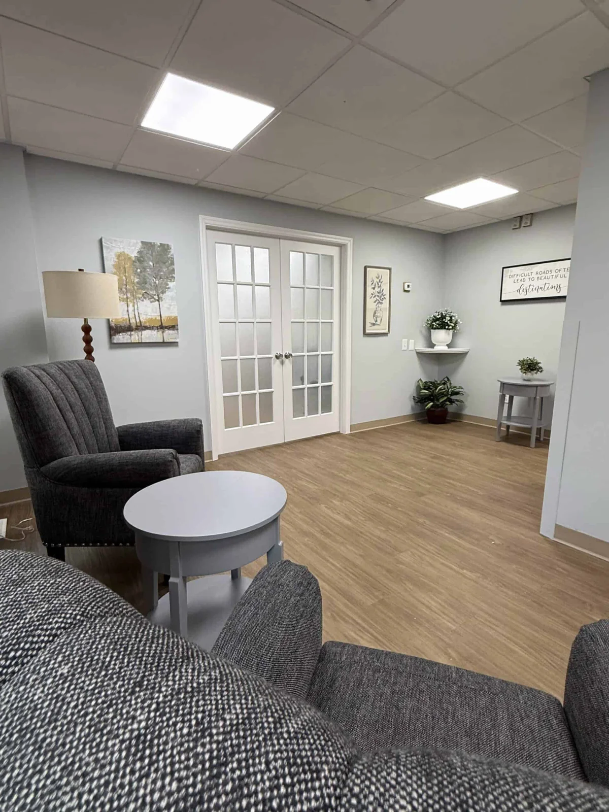 Private therapy room for confidential sessions